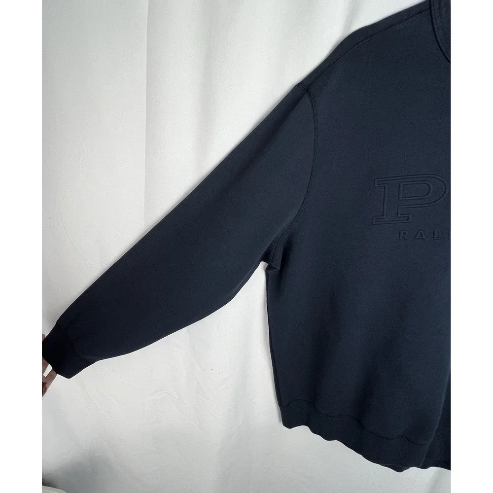 POLO RALPH LAUREN Aviator Navy Double-Knit Embossed Sweatshirt Mens XXL Crewneck